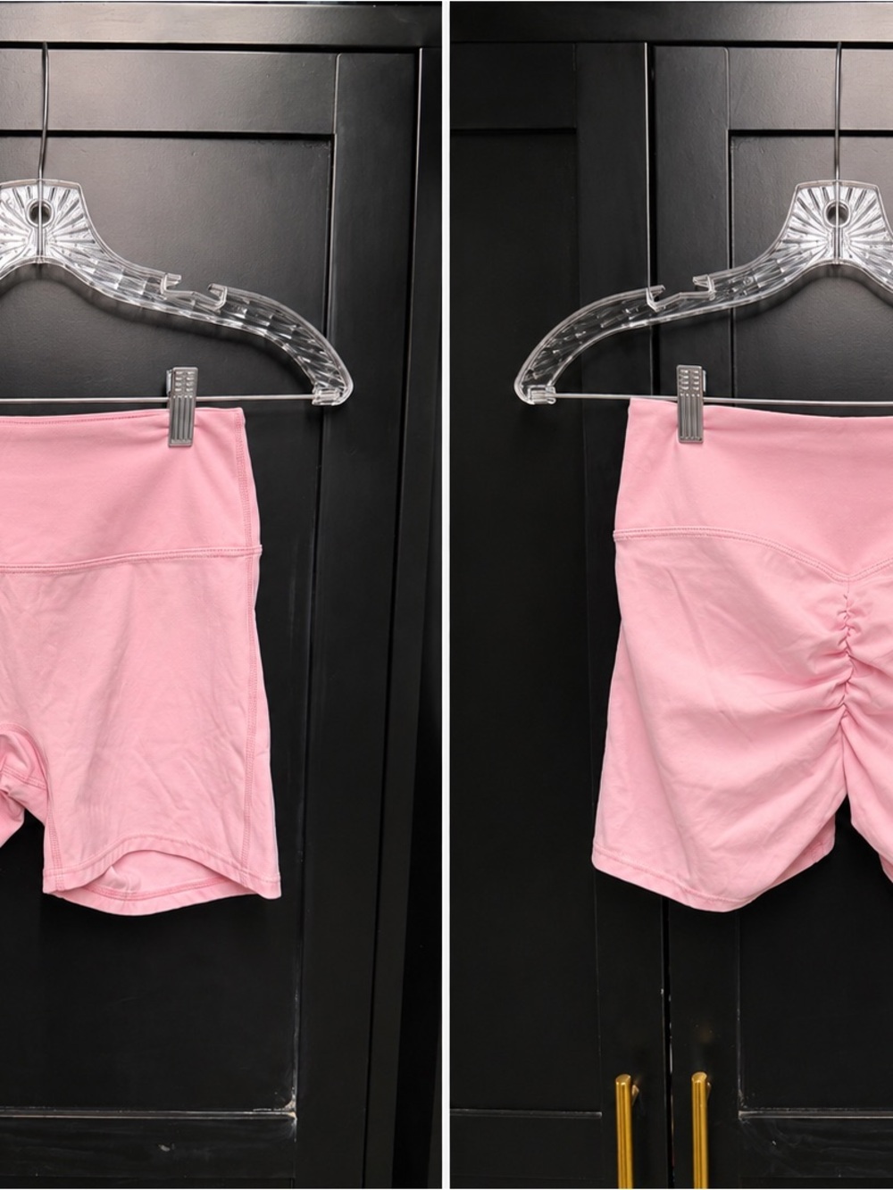 Amazon Pink High-Waist Ruched Bike Shorts